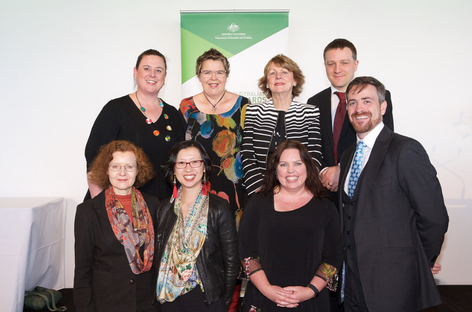 Group of UTS academics with DVC Shirley Alexander and VC Attila Brungs at the event. 