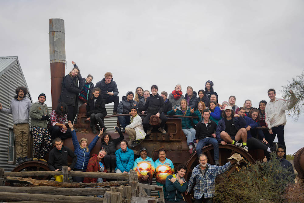 the group of students with the tour guides Dale and Dot