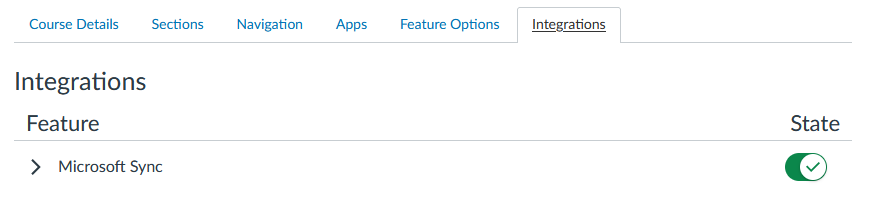 Microsoft sync in canvas integrations