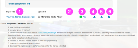 If you have set up a Turnitin External tool assignment, the digital receipt for Turnitin is now available in their Assignment dashboard where they can download it