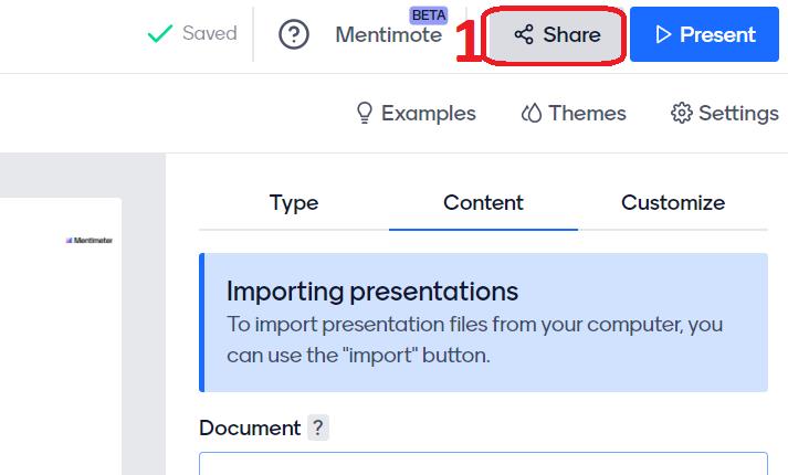 how to share menti presentation