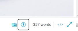 Screen shot highlighting Accessibility Checker button