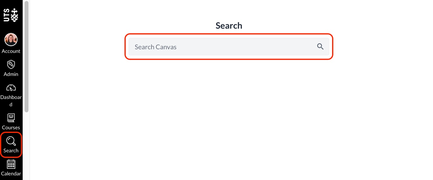 the search box accessed from the global navigation bar