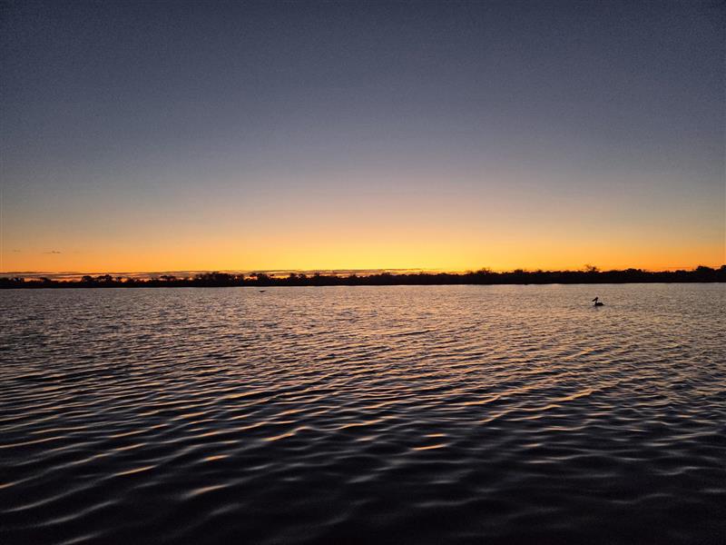 Sunset over lake