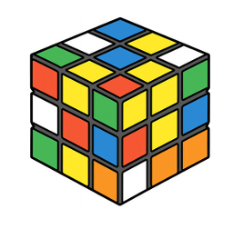 Original Rubik's cube with coloured labels