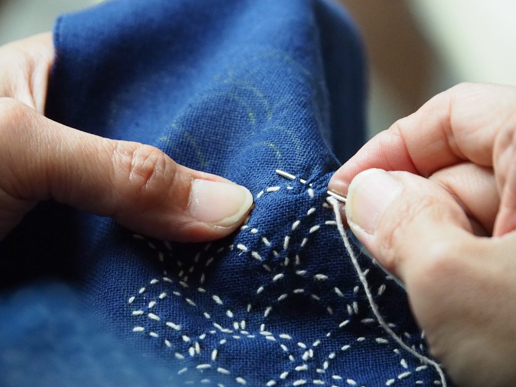 Hand-stitching 'Sashiko' technique
