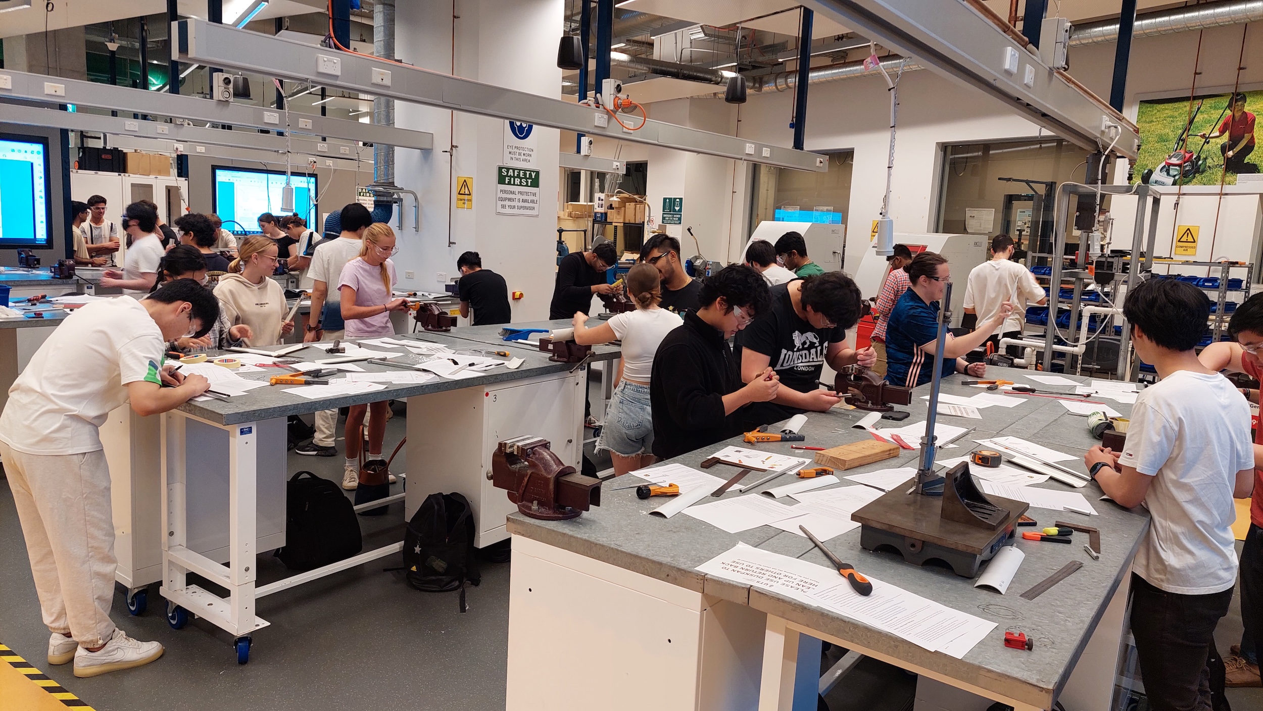 FEIT students using the maker space