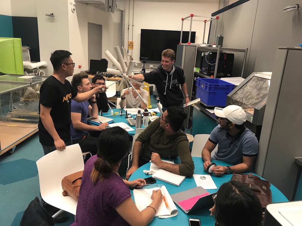 Students using the maker space